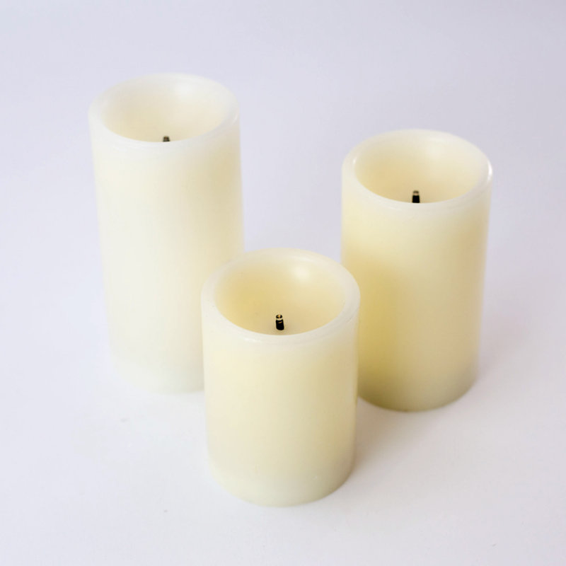 Martha Stewart 3 Piece Unscented Pillar Candle Set & Reviews Wayfair